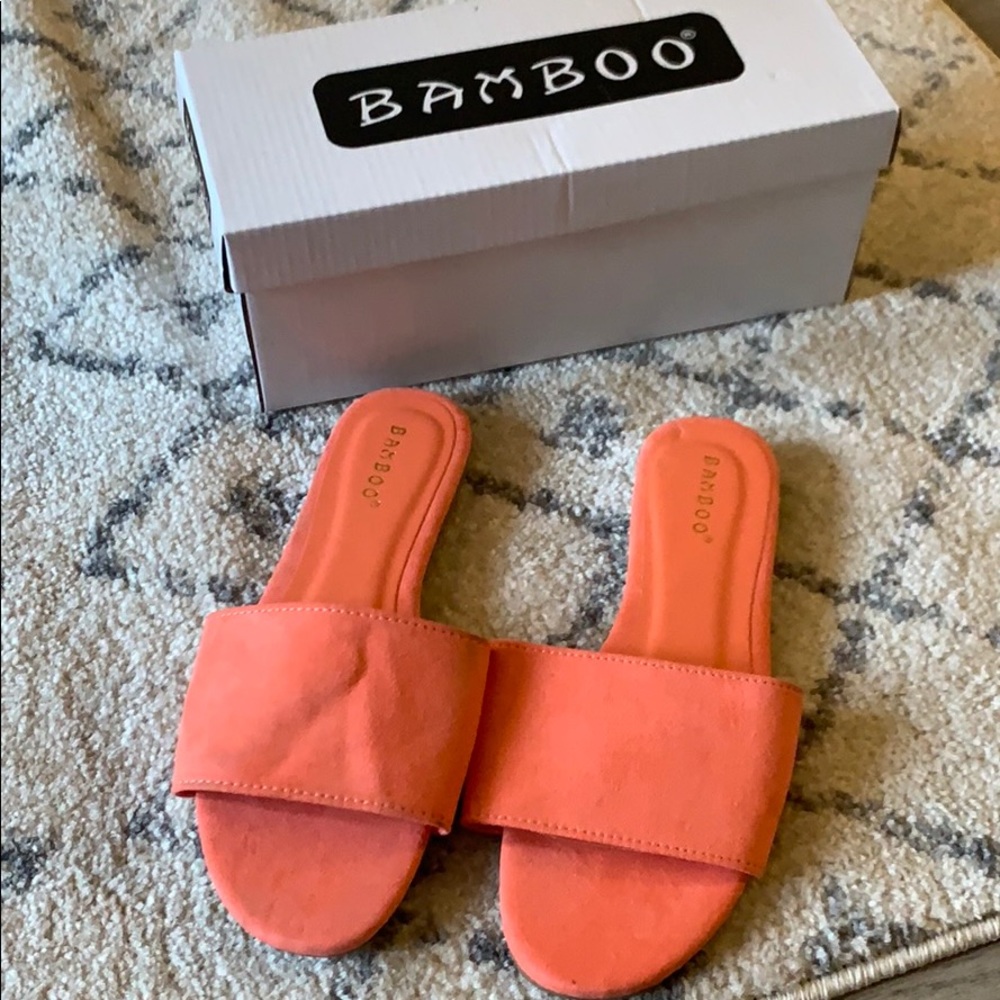 Coral Suede Sandals